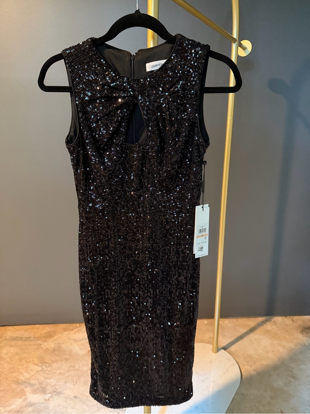 Calvin Klein Black Sequin Dress